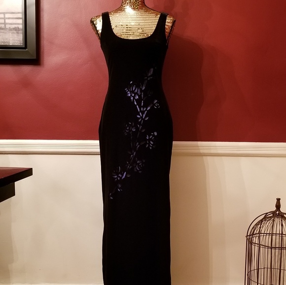 Morgan & Co. Dresses & Skirts - Morgan And Co. Velvet Lazer Cutout Maxi Dress